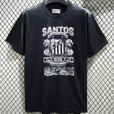 2025 Santos Black Cotton Retro Style T-Shirt