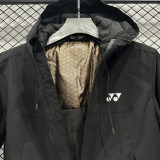 2025 Yonex Cotton Thickened Warm Black Outdoor Jacket #A804加棉冲锋衣