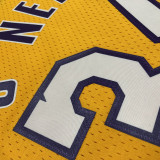 1999/00 Lakers ONEAL #34 Yellow Retro NBA Jerseys 热压