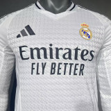 2024/25 RM Home White Player Version Long Sleeve Soccer Jersey