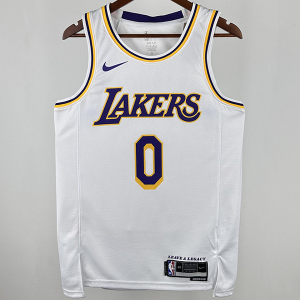 2025 Lakers WETBROOK #0 White NBA Jerseys 热压