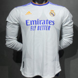 2021/22 RM Home White Player Version Long Sleeve Soccer Jersey
