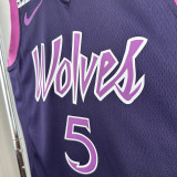 Timberwolves EDWARDS #5 Black NBA Jerseys