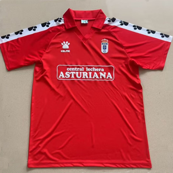 1991/1992 Real Oviedo Away Red Retro Soccer Jersey