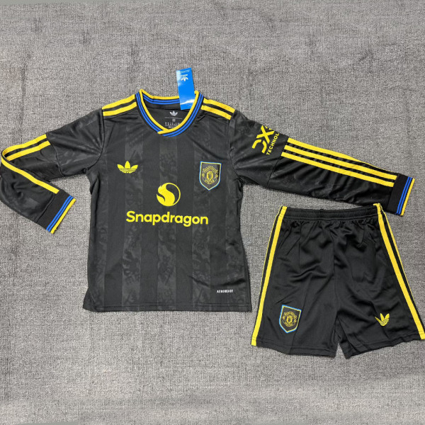 2025/26 M Utd Third Kids Long Sleeve Soccer Jersey  长袖童装
