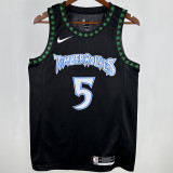Timberwolves EDWARDS #5 Black Retro NBA Jerseys