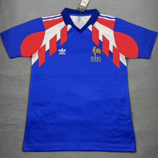1990/91 France Home Blue Retro Soccer Jersey