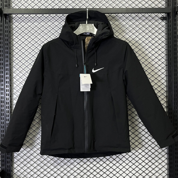 2025 NK Cotton Thickened Warm Black Outdoor Jacket #A801加棉冲锋衣