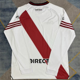 2025/26 River Plate Home White Long Sleeve Fans Soccer Jersey