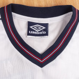 1986 England Home White Retro Soccer Jersey