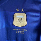 2014 Argentina Away Retro Long Sleeve Soccer Jersey