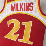 1985/86 Hawks WILKNS #21 Red Retro NBA Jerseys 热压