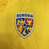 2023/24 Romania Home Yellow Fans Soccer Jersey