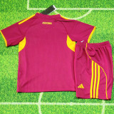 2025/26 Roma Home Red Kids Soccer Jersey