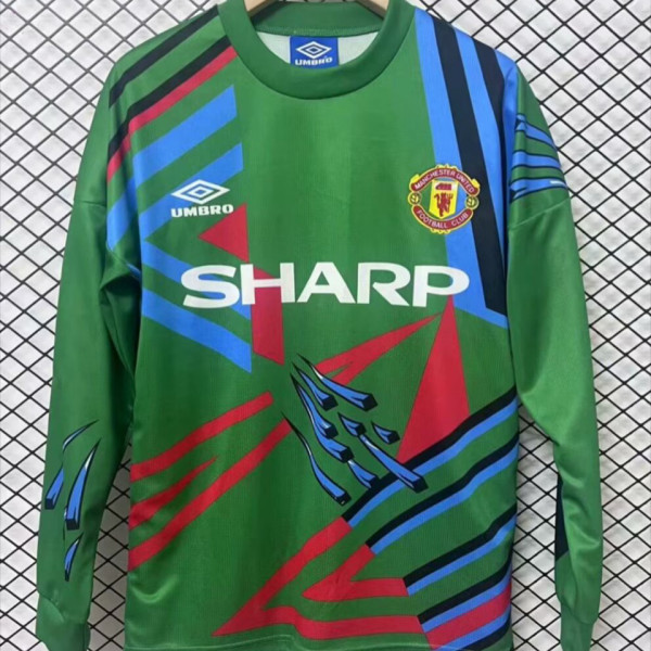 1992/93 M Utd Green GK Retro Soccer Jersey