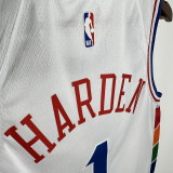 2025 76ers HARDEN #1 White City Edition NBA Jerseys 热压