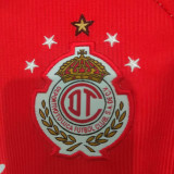 1999/2000 Deportivo Toluca Home Red Retro Long Sleeve Soccer Jersey 托卢卡