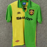 1992-1994 M Utd Yellow And Green Retro Soccer Jersey