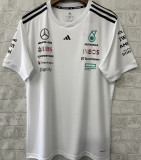 2025 Mercedes AMG Petronas F1 White Team T-Shirt  圆领