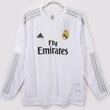 2015/2016 RM White Home Retro Long Sleeve Soccer Jersey