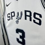 Spurs PAUL  #3  White NBA Jerseys
