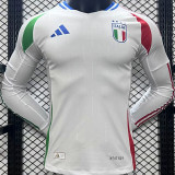 2024/25 Italy Away Whte Player Version Long Sleeve Jersey