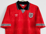 1990 England Away Red Retro Soccer Jersey