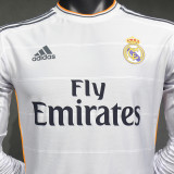 2013/14 RM White Home Retro Player Version Long Sleeve Soccer Jersey  球员版