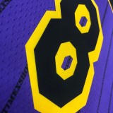 2018 LA Lakers BRYANT #8 Purple Stripe Limited Edition NBA Jerseys Hot Pressed