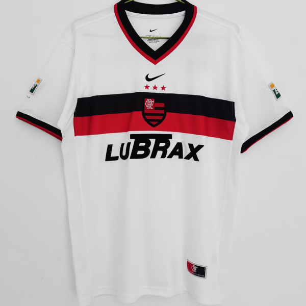2001 Flamengo Away White Retro Soccer Jersey