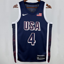 2024 Team USA CURRY #4 Sapphire Blue NBA Jersey