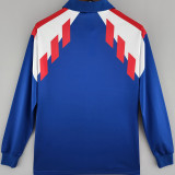1988/90 France Home Long Sleeve Retro Soccer Jersey
