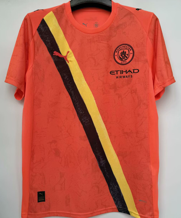 2025/26 Man City 1:1 Quality Orange Goalkeeper Fans Soccer Jersey