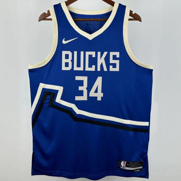 2025/26 Bucks ANTETOKOUNMPOL #34 Blue City Edition NBA Jerseys