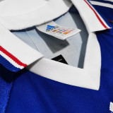 1998 France Home Long Sleeve Retro Soccer Jersey