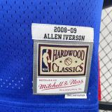 2008/09 Pistons IVERSON #1 Blue Retro NBA Jerseys 热压