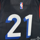 2021 76ers EMBIID #21 Sapphire Blue City Edition NBA Jerseys 热压