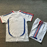 2006 France Away White Retro Kids Soccer Jersey