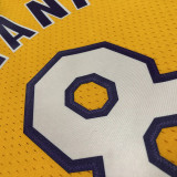 1999/00 Lakers BRYANT #8 Yellow Retro NBA Jerseys 热压