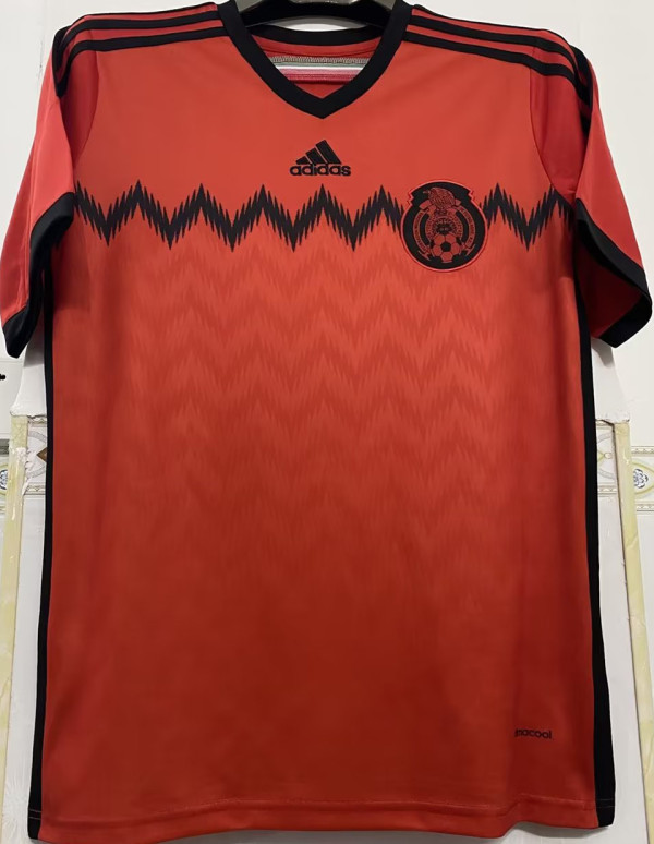 2014 Mexico Away Orange Retro Soccer Jersey