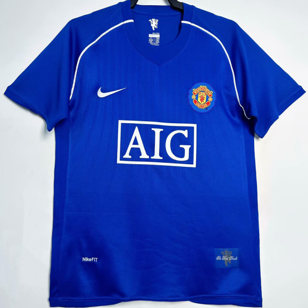 2007/08 M Utd Blue GK Retro Soccer Jersey