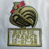 1998 France Away White Long Sleeve Retro Soccer Jersey