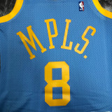 2001/02 Lakers BRYANT #8 Blue Retro NBA Jerseys 热压