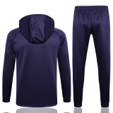 2024 PSG Dark Purple Hoody Zipper Jacket Tracksuit