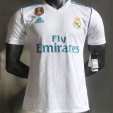 2017/18 RM Home White Retro Player Version Soccer Jersey 球员版带胸前章