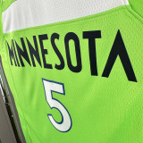 Timberwolves EDWARDS #5 Fluorescent Green NBA Jerseys
