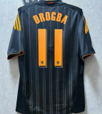DROGBA #11 CFC Third Black Retro Soccer Jersey 2010/2011  (UCL Font 欧冠字体) ★★