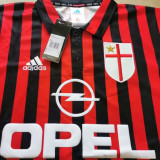1999/2000 AC Milan Home Long Sleeve Retro Soccer Jersey