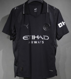 2025/26 Man City Away Black Player Version Soccer Jersey