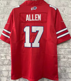 Men's Buffalo Bills ALLEN # 17 Red NFL Jersey  布法罗比尔